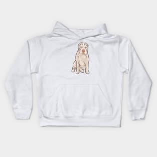 Adorable Shar Pei Gemma Sitting on White - Smaller Version Kids Hoodie